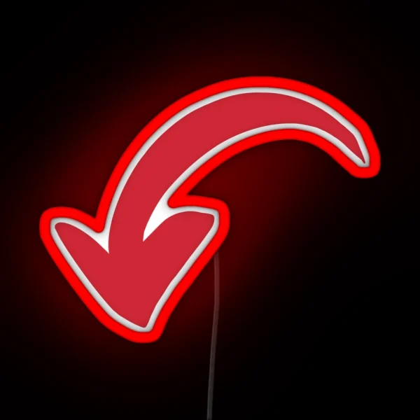 Curved Red Arrow RGB Neon Sign