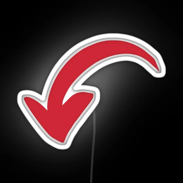 Curved Red Arrow RGB Neon Sign