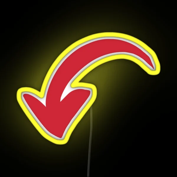 Curved Red Arrow RGB Neon Sign