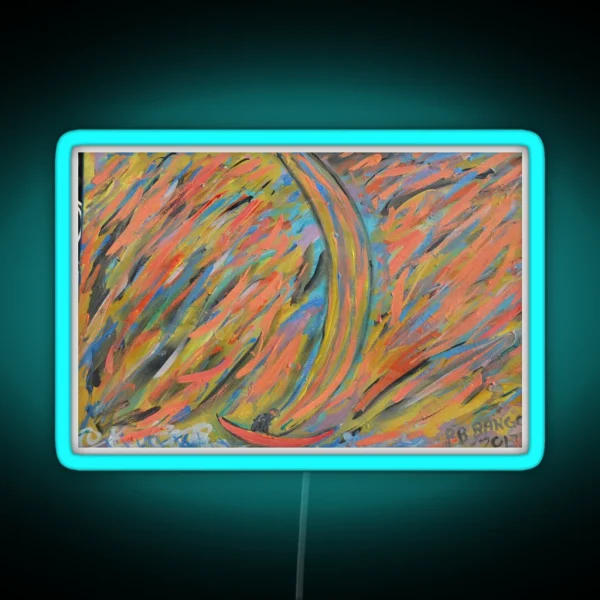 Curved Sail Zigzags RGB Neon Sign
