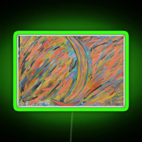 Curved Sail Zigzags RGB Neon Sign