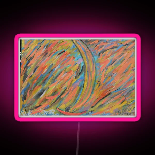 Curved Sail Zigzags RGB Neon Sign