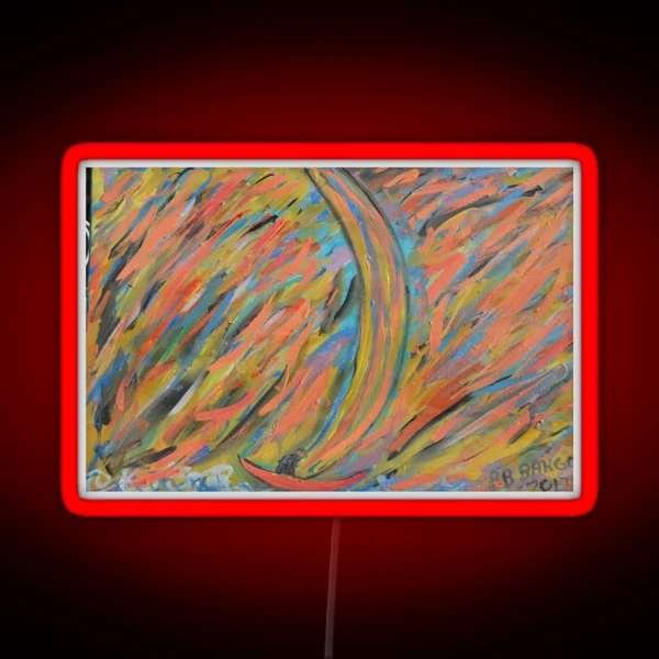 Curved Sail Zigzags RGB Neon Sign