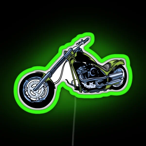 Custom Chopper Motorcycle RGB Neon Sign