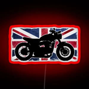 Custom Scrambler Motorcycle British Flag RGB Neon Sign