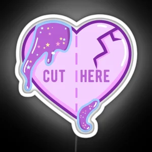 Cut Here Yami Kawaii RGB Neon Sign