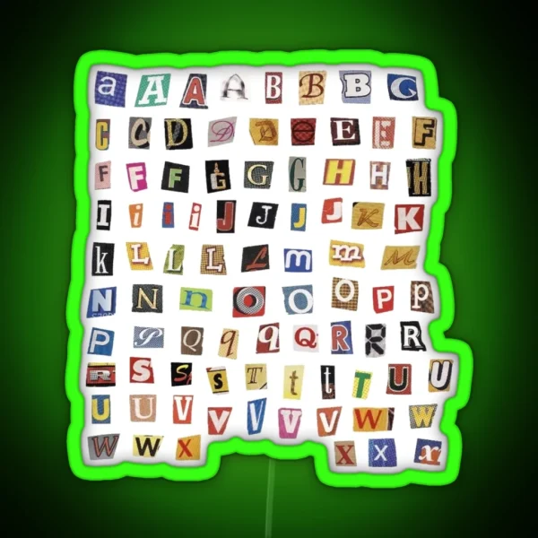 Cut Out Magazine Alphabet Led Pack Journal Newspaper RGB Neon Sign