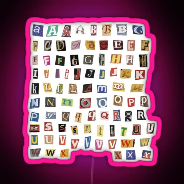 Cut Out Magazine Alphabet Led Pack Journal Newspaper RGB Neon Sign