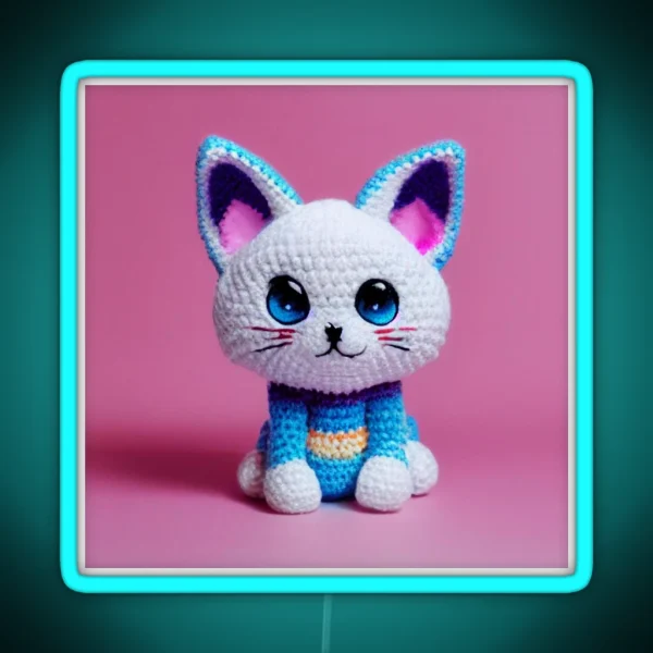 Cute Amigurumi Kitten Original Collection RGB Neon Sign