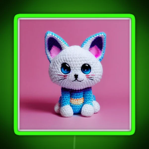 Cute Amigurumi Kitten Original Collection RGB Neon Sign