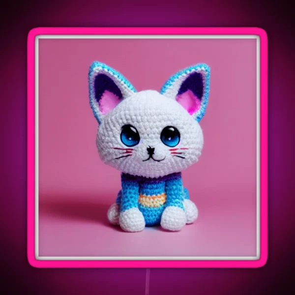 Cute Amigurumi Kitten Original Collection RGB Neon Sign
