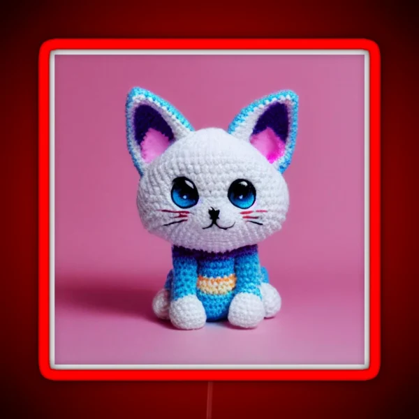 Cute Amigurumi Kitten Original Collection RGB Neon Sign