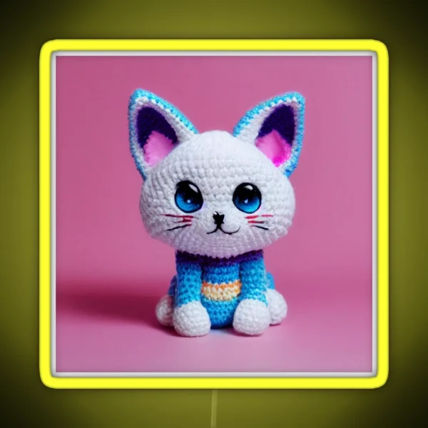 Cute Amigurumi Kitten Original Collection RGB Neon Sign