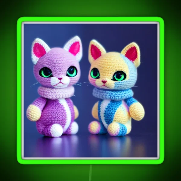 Cute Amigurumi Kitten Original Collection RGB Neon Sign