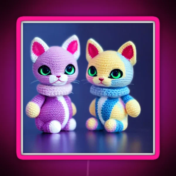 Cute Amigurumi Kitten Original Collection RGB Neon Sign