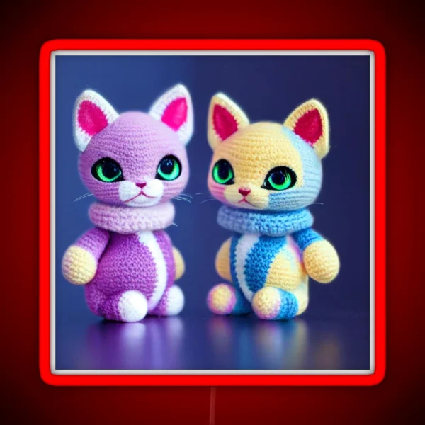 Cute Amigurumi Kitten Original Collection RGB Neon Sign