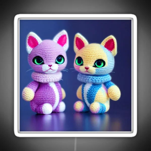 Cute Amigurumi Kitten Original Collection RGB Neon Sign