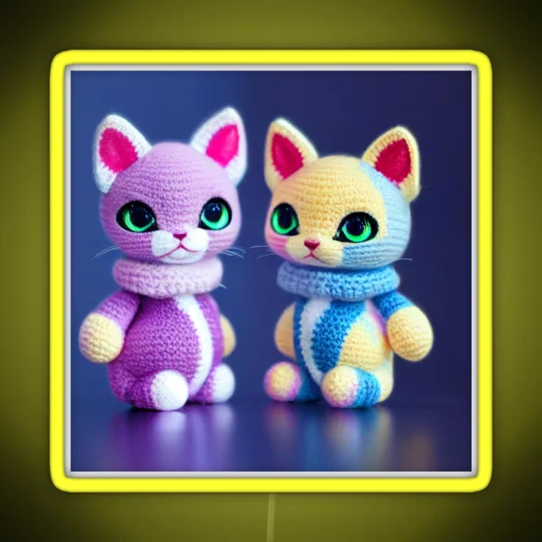 Cute Amigurumi Kitten Original Collection RGB Neon Sign