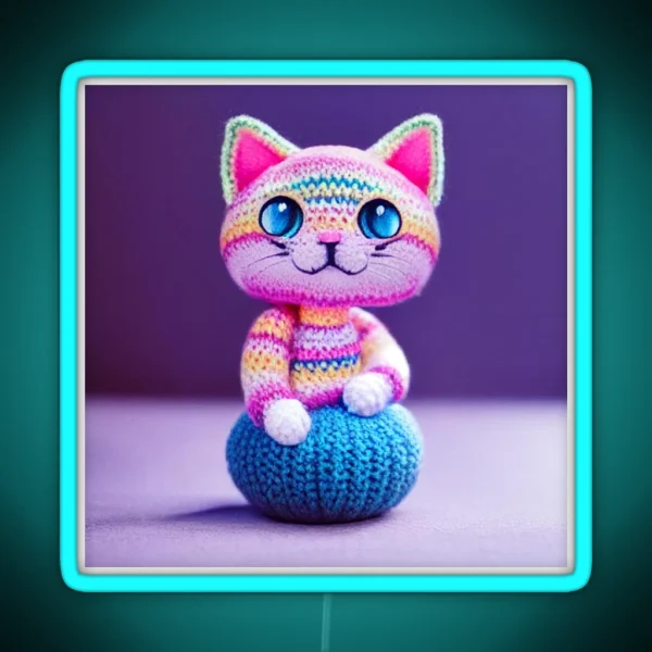 Cute Amigurumi Kitten Original Collection RGB Neon Sign