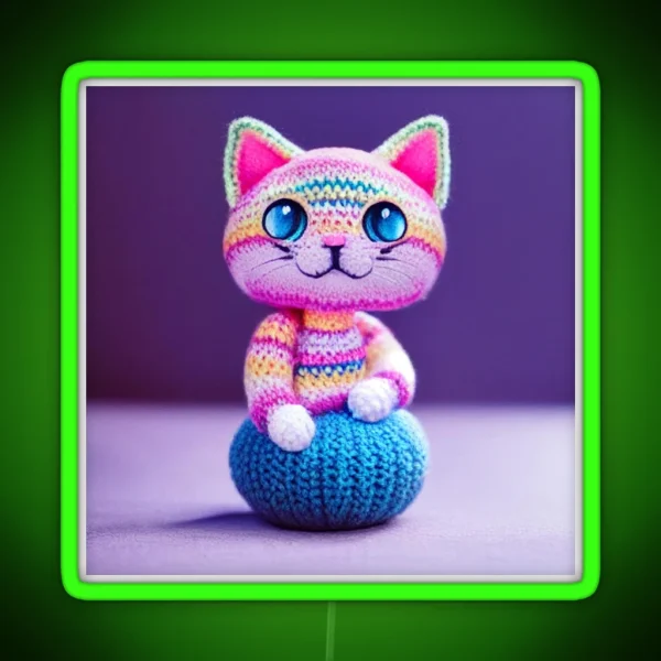 Cute Amigurumi Kitten Original Collection RGB Neon Sign