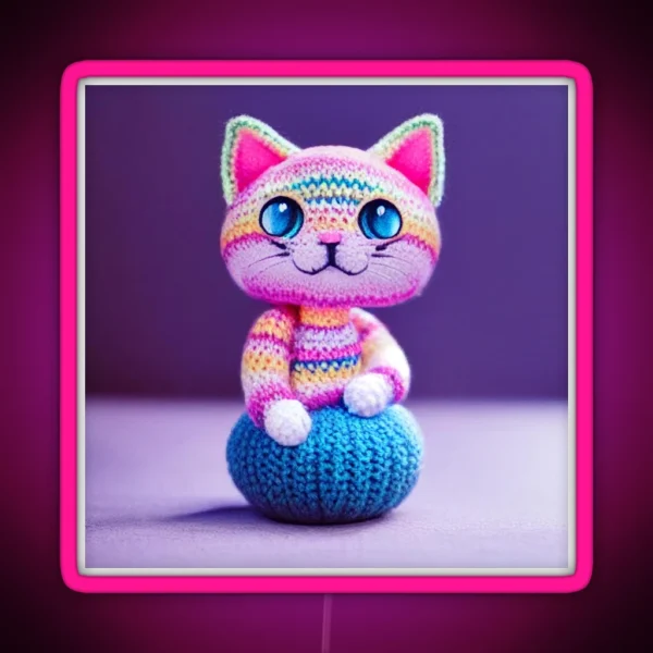 Cute Amigurumi Kitten Original Collection RGB Neon Sign