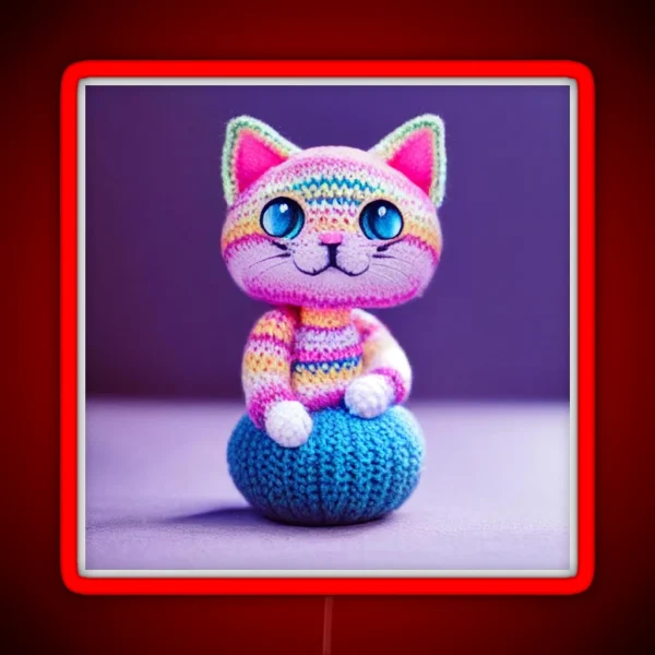 Cute Amigurumi Kitten Original Collection RGB Neon Sign