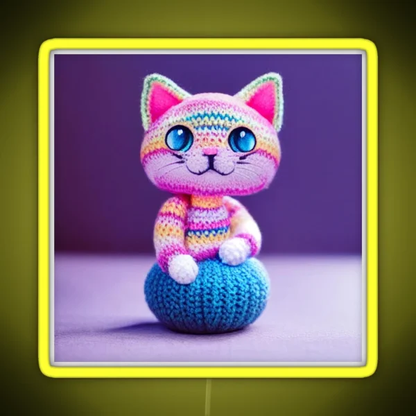 Cute Amigurumi Kitten Original Collection RGB Neon Sign