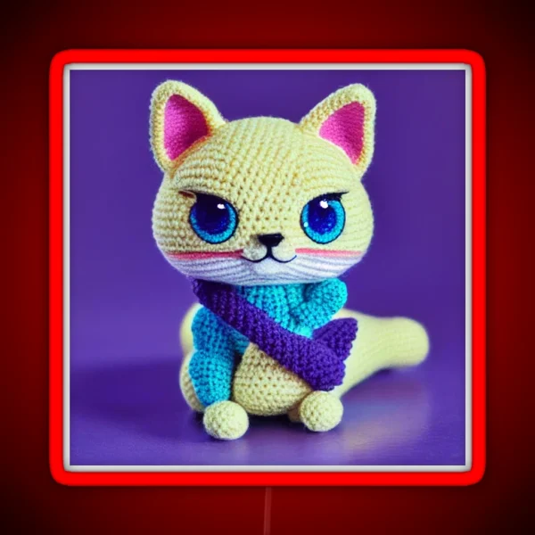 Cute Amigurumi Kitten Original Collection RGB Neon Sign