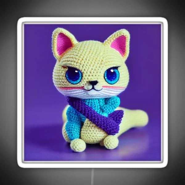 Cute Amigurumi Kitten Original Collection RGB Neon Sign
