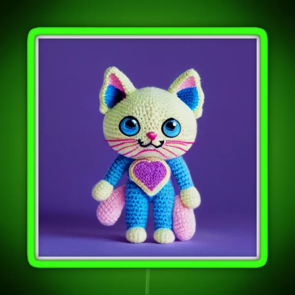 Cute Amigurumi Kitten Original Collection RGB Neon Sign
