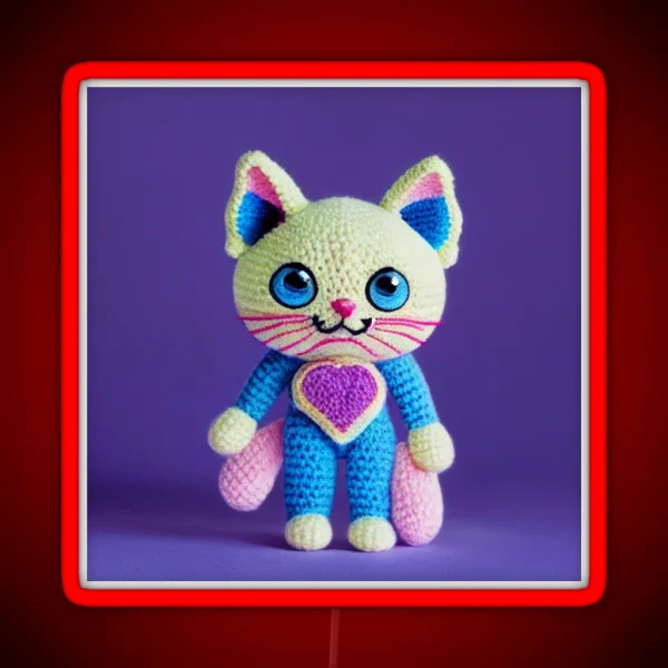 Cute Amigurumi Kitten Original Collection RGB Neon Sign