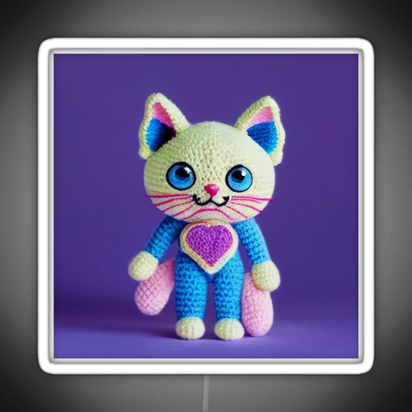 Cute Amigurumi Kitten Original Collection RGB Neon Sign