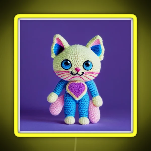 Cute Amigurumi Kitten Original Collection RGB Neon Sign