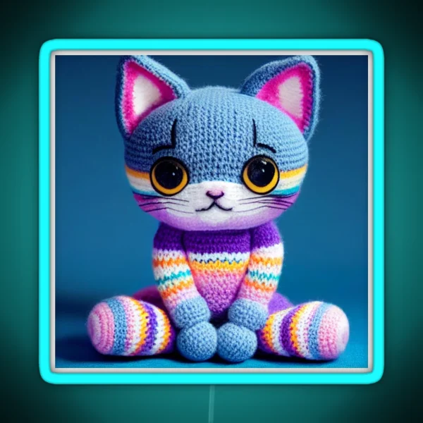 Cute Amigurumi Kitten Original Collection RGB Neon Sign