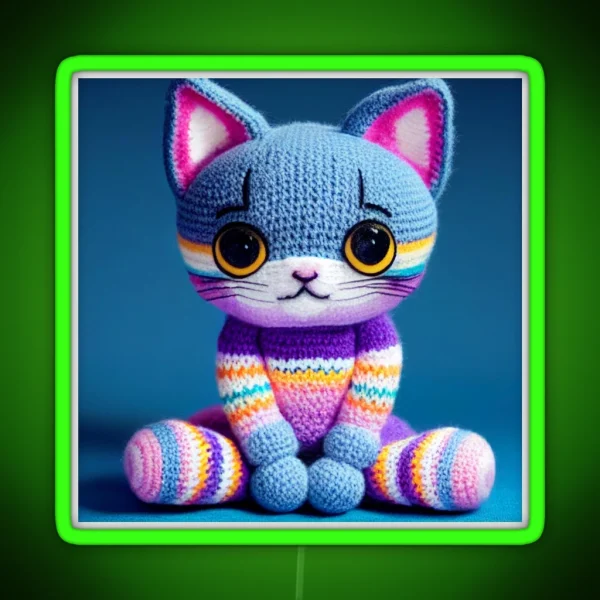 Cute Amigurumi Kitten Original Collection RGB Neon Sign