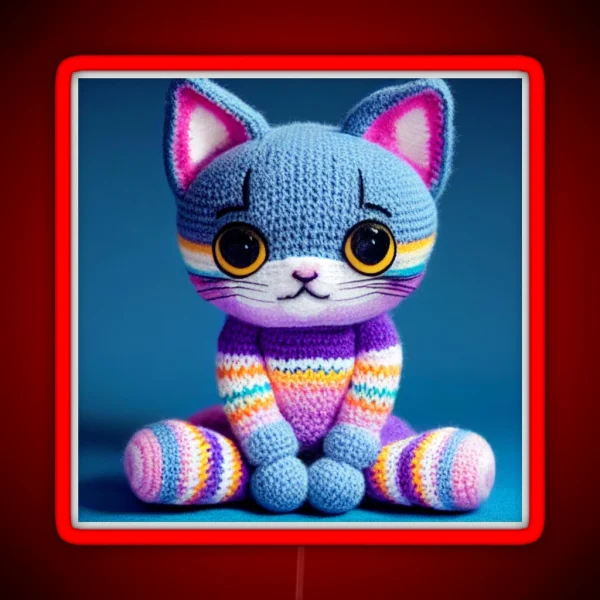 Cute Amigurumi Kitten Original Collection RGB Neon Sign