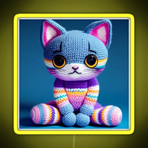 Cute Amigurumi Kitten Original Collection RGB Neon Sign