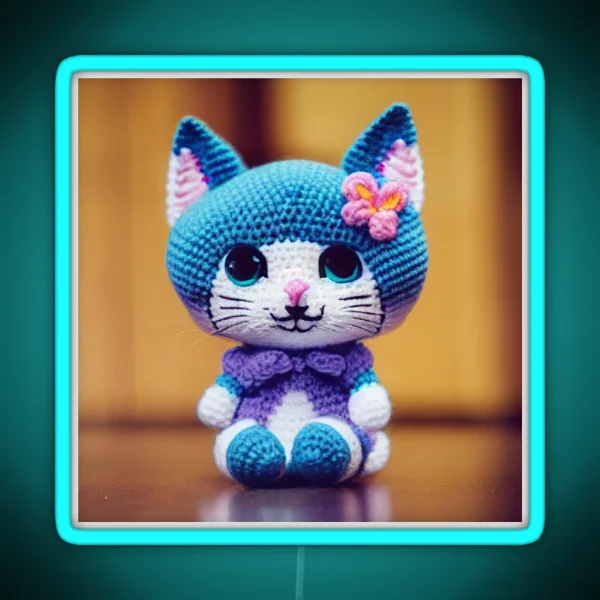 Cute Amigurumi Kitten Original Collection RGB Neon Sign