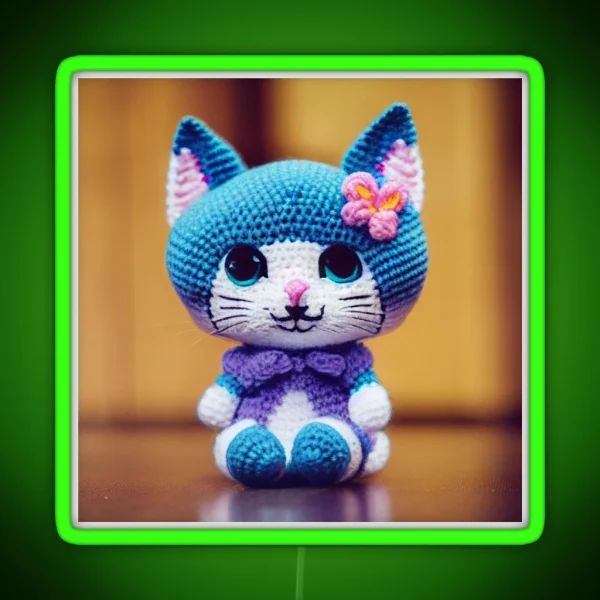 Cute Amigurumi Kitten Original Collection RGB Neon Sign