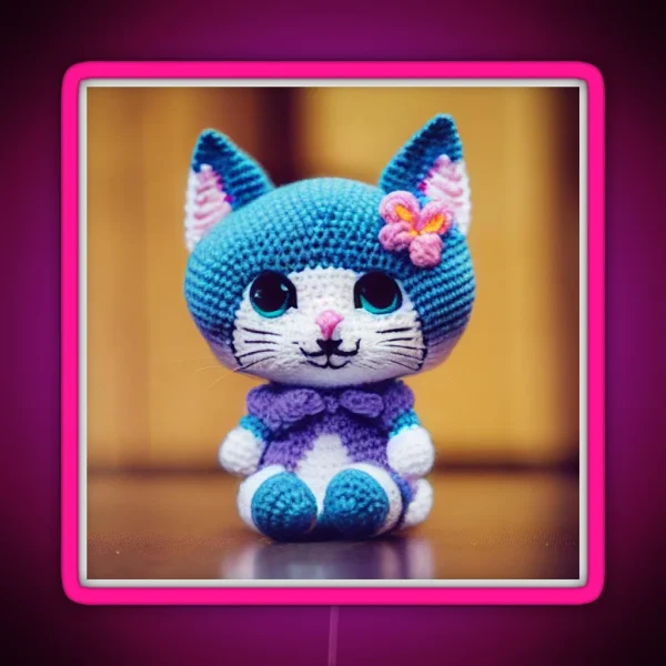 Cute Amigurumi Kitten Original Collection RGB Neon Sign