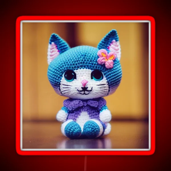 Cute Amigurumi Kitten Original Collection RGB Neon Sign
