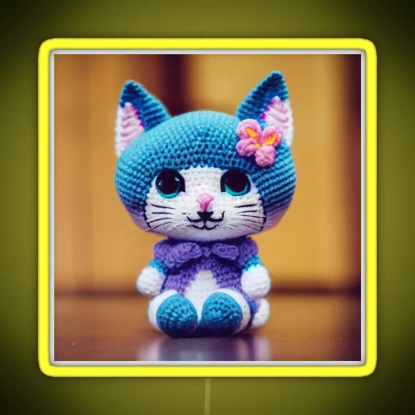 Cute Amigurumi Kitten Original Collection RGB Neon Sign