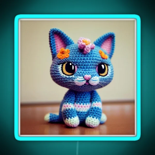 Cute Amigurumi Kitten Original Collection RGB Neon Sign