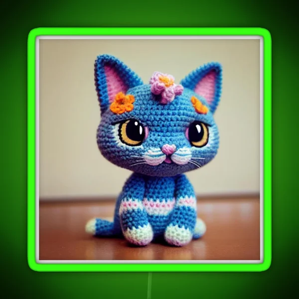 Cute Amigurumi Kitten Original Collection RGB Neon Sign