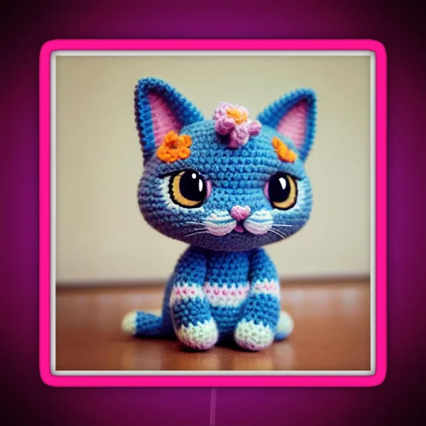 Cute Amigurumi Kitten Original Collection RGB Neon Sign