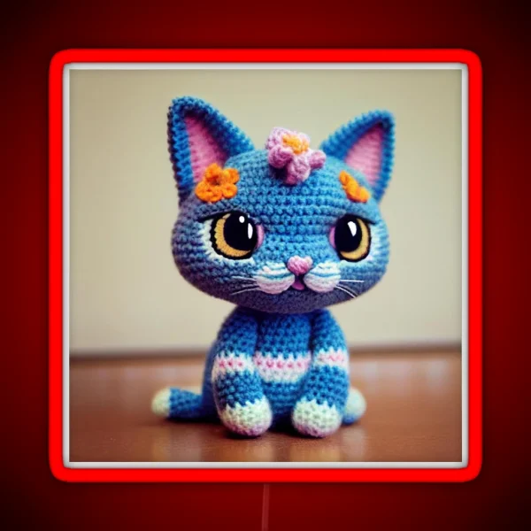 Cute Amigurumi Kitten Original Collection RGB Neon Sign