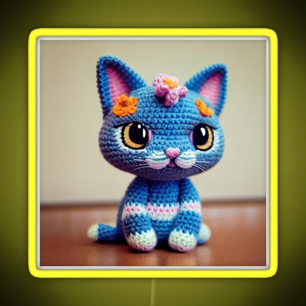 Cute Amigurumi Kitten Original Collection RGB Neon Sign