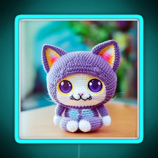 Cute Amigurumi Kitten Original Collection RGB Neon Sign