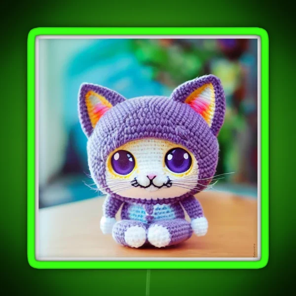 Cute Amigurumi Kitten Original Collection RGB Neon Sign