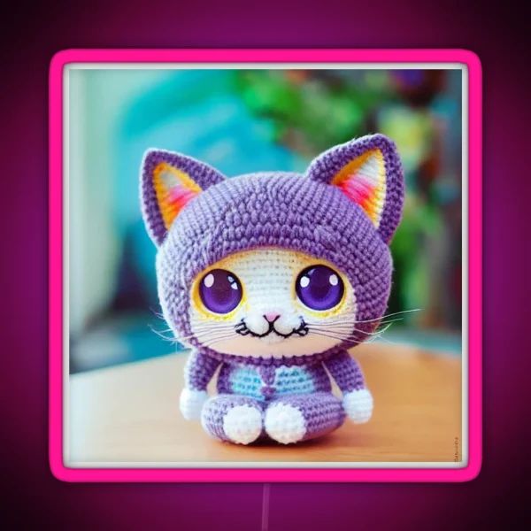 Cute Amigurumi Kitten Original Collection RGB Neon Sign